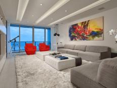 Modern Living Room With Shag Rug