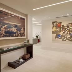 Modern Foyer With Large Art