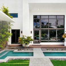 Front Entry at Modern Beach House
