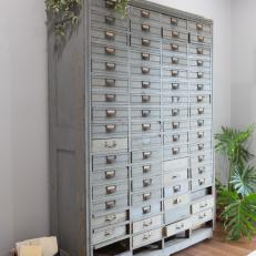 Antique File Cabinet in Master Bedroom