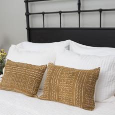Neutral Throw Pillows in Master Bedroom