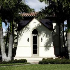 Small White House and Palm Trees