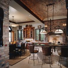Brick Accents Bring Unique Texture and Warmth to Kitchen Space