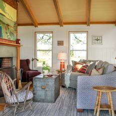 Eclectic Living Room in Martha Vineyard Home