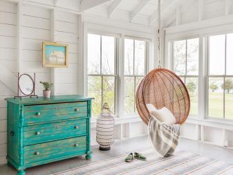Reading Nook With Hanging Egg Chair