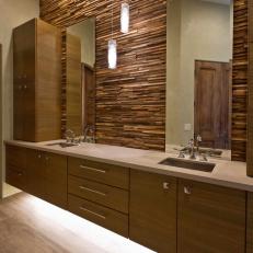 Floating Vanity Cabinets with Lighting Underneath