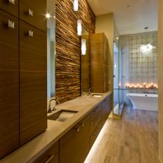 Storage and Functionality in Stylish Master Bathroom