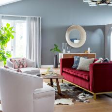 Jewel Toned Seating in Master Bedroom