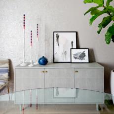 Faux-Shagreen Buffet and Seating for Eight