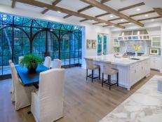 White Kitchen With Glass Doors
