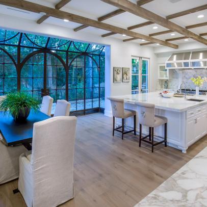 White Kitchen With Arched Doors