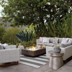 An outdoor rug creates a footprint for your space.