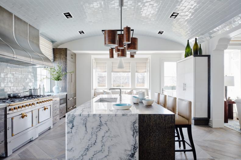 Chef Kitchen With Subway Tiles