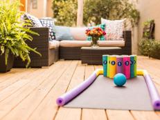 Put that yoga mat that’s rolled up in your closet to good use!  A few simple materials and you’ve got a fun activity the kids can do on the patio, deck or yard. It’s also perfect for rainy days indoors!  DIY SXS LINK HERE