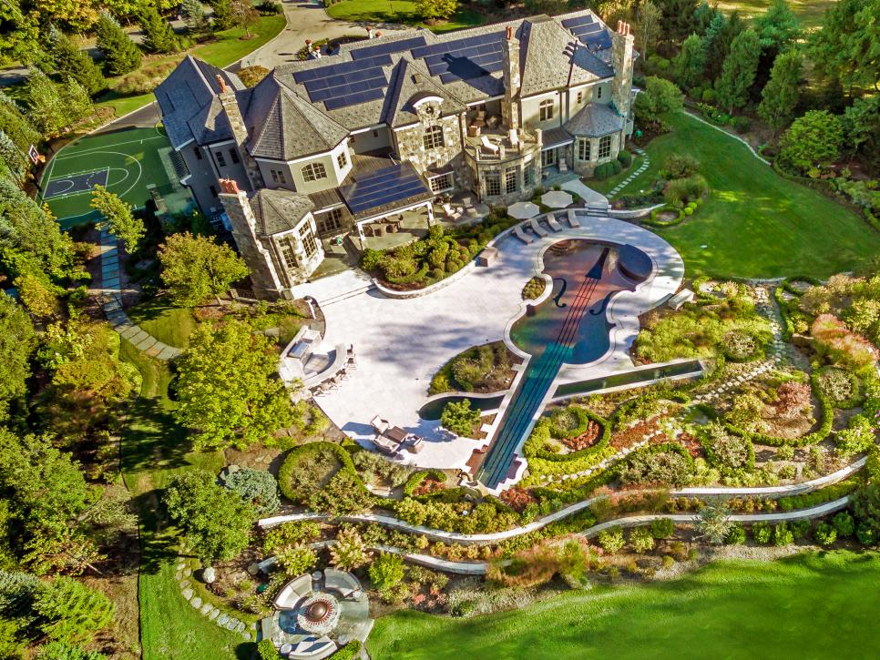  Manor With Violin Shaped Swimming Pool and Basketball Court.com's Ultimate House Hunt