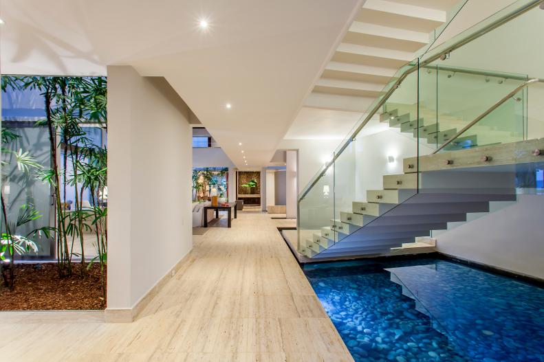 Contemporary Hall and Floating Stairs