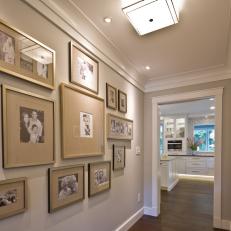 Neutral Gallery Wall With Recessed Spotlights