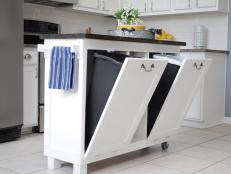 Hiding Trash Cans in Kitchen Island