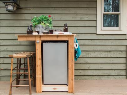 How To Build An Outdoor Minibar, Outdoor Mini Fridge Cabinet Plans