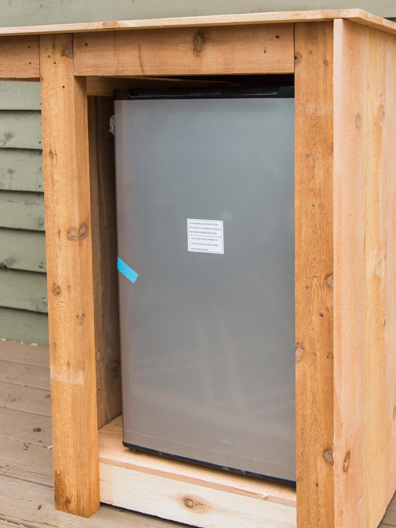 How To Build An Outdoor Minibar, Mini Refrigerator Cabinet Surround