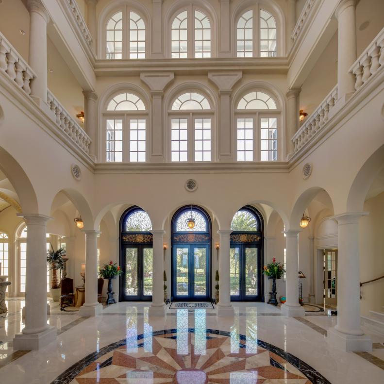 Foyer With Marble Floor
