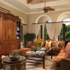 Stunning Mediterranean Living Room With Large Entertainment Center