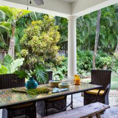 Bold, Bright Outdoor Dining Area