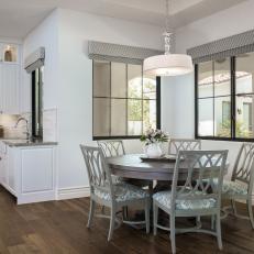 Cozy Transitional Breakfast Nook With Circular Table