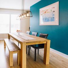 Modern Meets Rustic in This Colorful Dining Room 