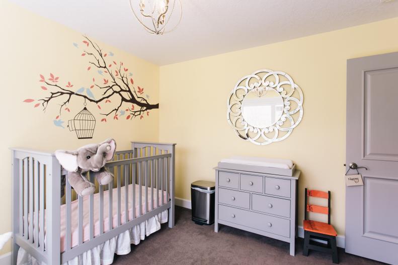 Girl's Nursery in Yellow and Gray