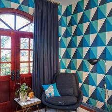 Graphic Wallpaper Adds Texture to Boys' Room