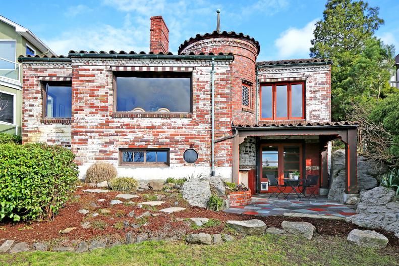 Rear Elevation of Spanish Eclectic Home