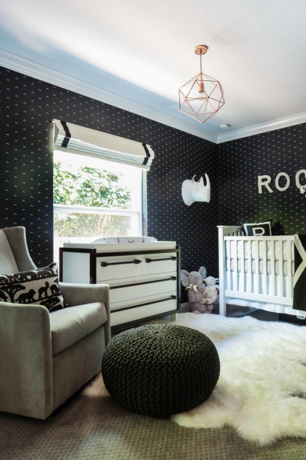 black rocking chair nursery