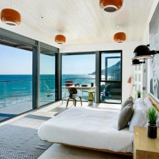 White, Modern Bedroom with a View