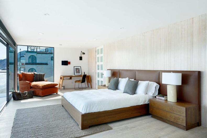 White Modern Oceanside Bedroom