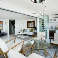 White, Modern Living Area in Malibu