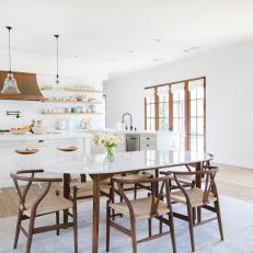 White Open Kitchen and Dining Room