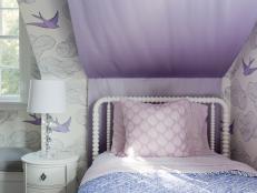 Eclectic Girl's Bedroom With Purple Color Palette