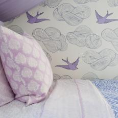 Eclectic Girl's Bedroom in Serene Purple Palette
