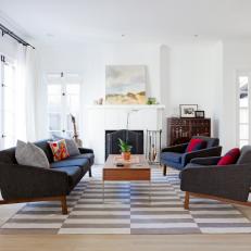 Elegant, Midcentury Modern Living Room Design