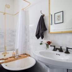 Transitional Bathroom is Sophisticated, Light