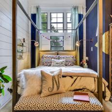 Navy-and-White Eclectic Teen Bedroom