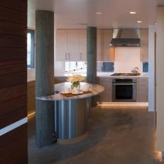 Contemporary Kitchen Includes Stainless Island