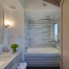 Soothing Gray and White Master Bathroom