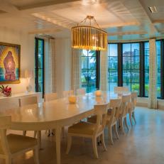 Contemporary Dining Room at Miami Beach Estate