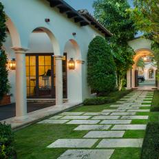 Garden Walkway of Mediterranean Revival Villa