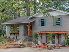 Planter boxes add living personality to the exterior of the Trest house, as seen on Home Town.