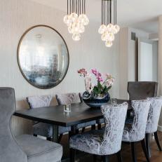 Gray, Modern Dining Room in Urban Apartment