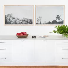 Artwork and White Cabinets