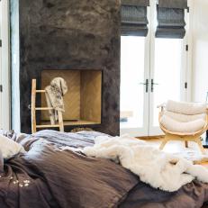 Scandinavian Bedroom in White and Gray